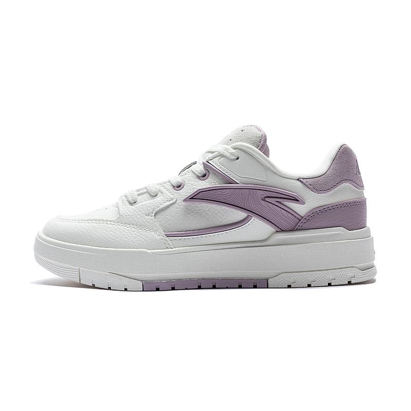 ANTA Life Collection Skateboard Shoes Women's Low-Top White Purple