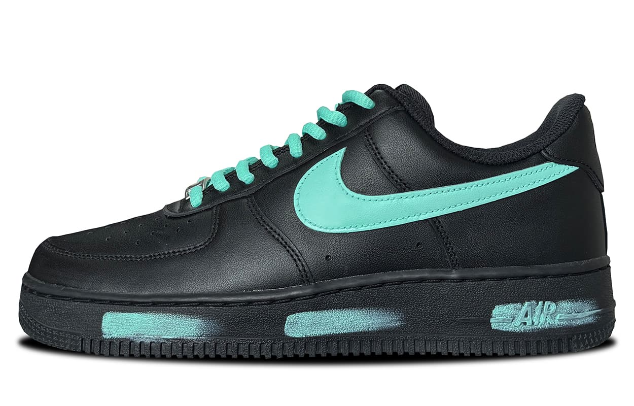 Nike Air Force 1 'Ice Mint Black' Fashion Trendy Versatile Sporty Wear-Resistant Balanced Low-Top Skate Shoes Unisex Black Green