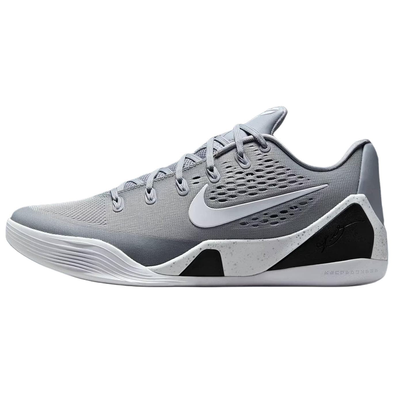 Nike Kobe 9 Elite Low Protro Comfortable Versatile Slip-Resistant Wear-Resistant Low-Top Basketball Shoes Unisex Gray White