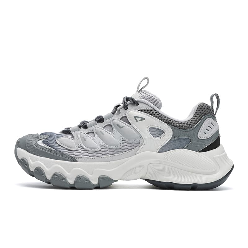 FILA TRUFFLE 2.0 Mushroom Shoes II Lightweight Breathable Retro Running Shoes Fashion Sport Daily Commute Versatile Comfortable Low-Top Casual Shoes Men's Rain Fog Gray
