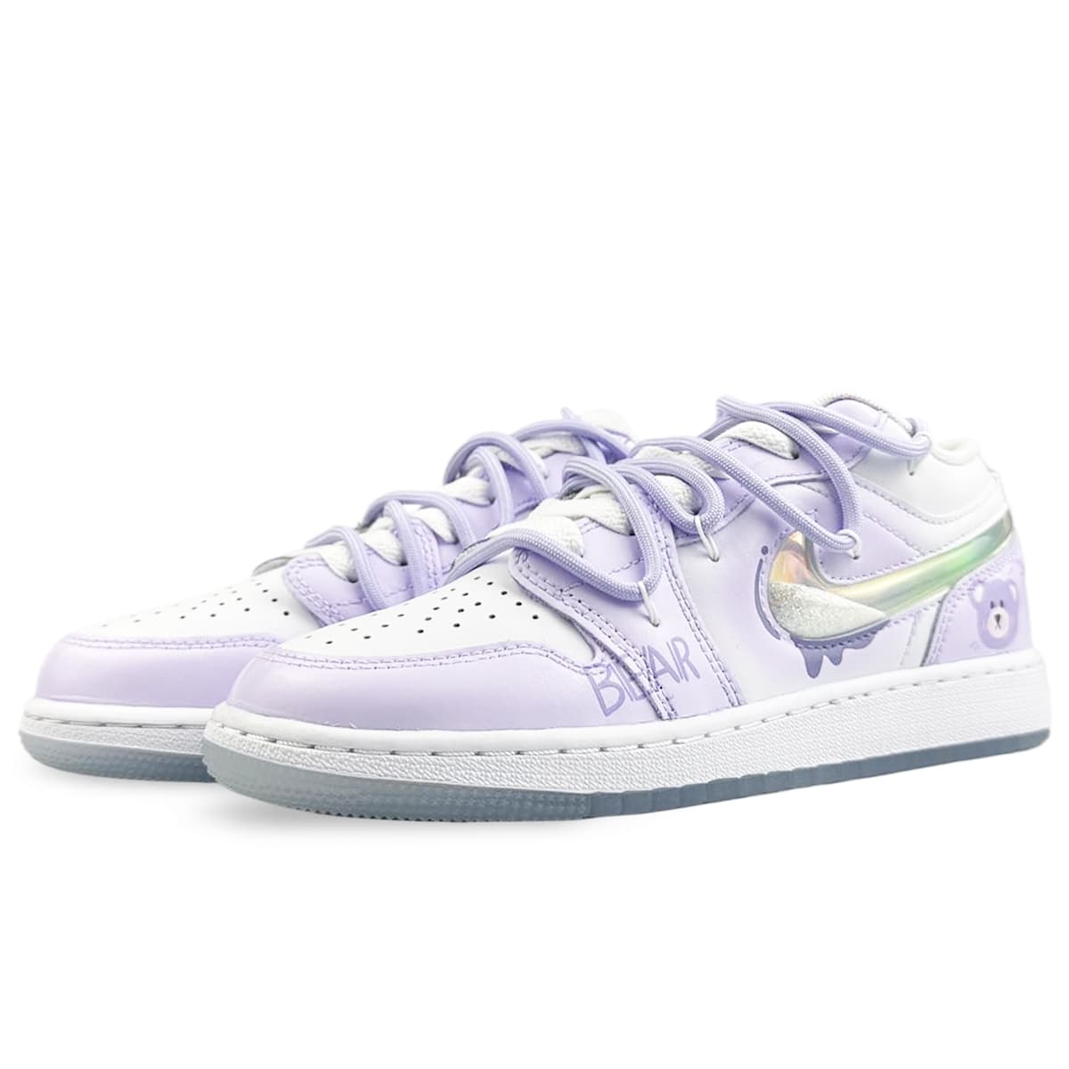 JORDAN Air JORDAN 1 Vintage Basketball Shoes Women's Low-Top White Purple