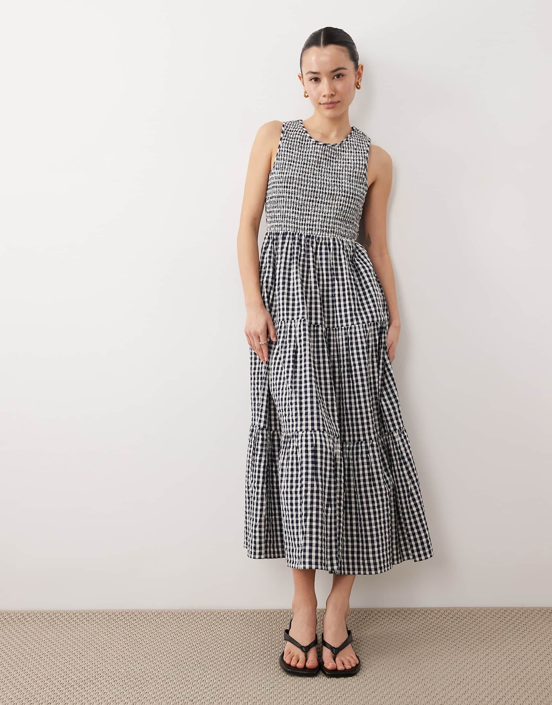 Nobody's Child Petite Charlie midaxi dress in blue gingham