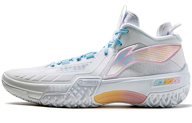 LiNing Shudder Angel Cushioned Slip-Resistant Mid-Top Basketball Shoes Men's Standard White