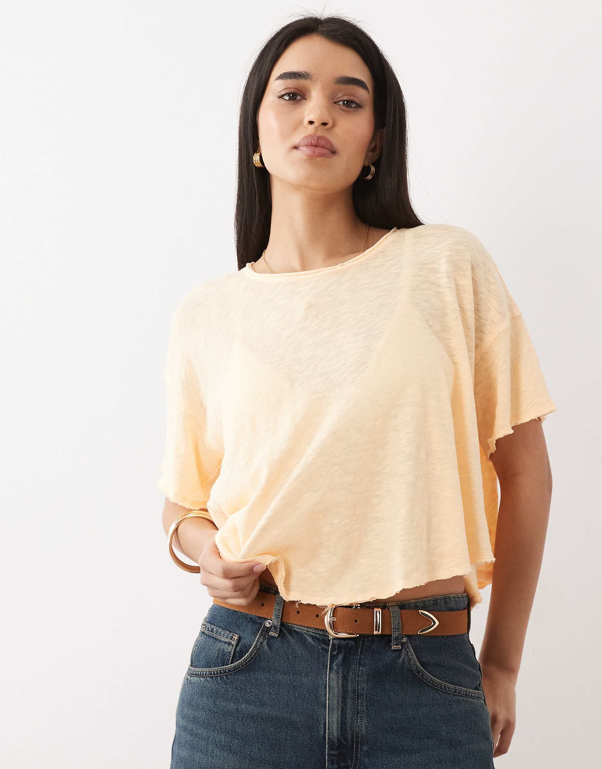 Free People elsie swing T-shirt in yellow