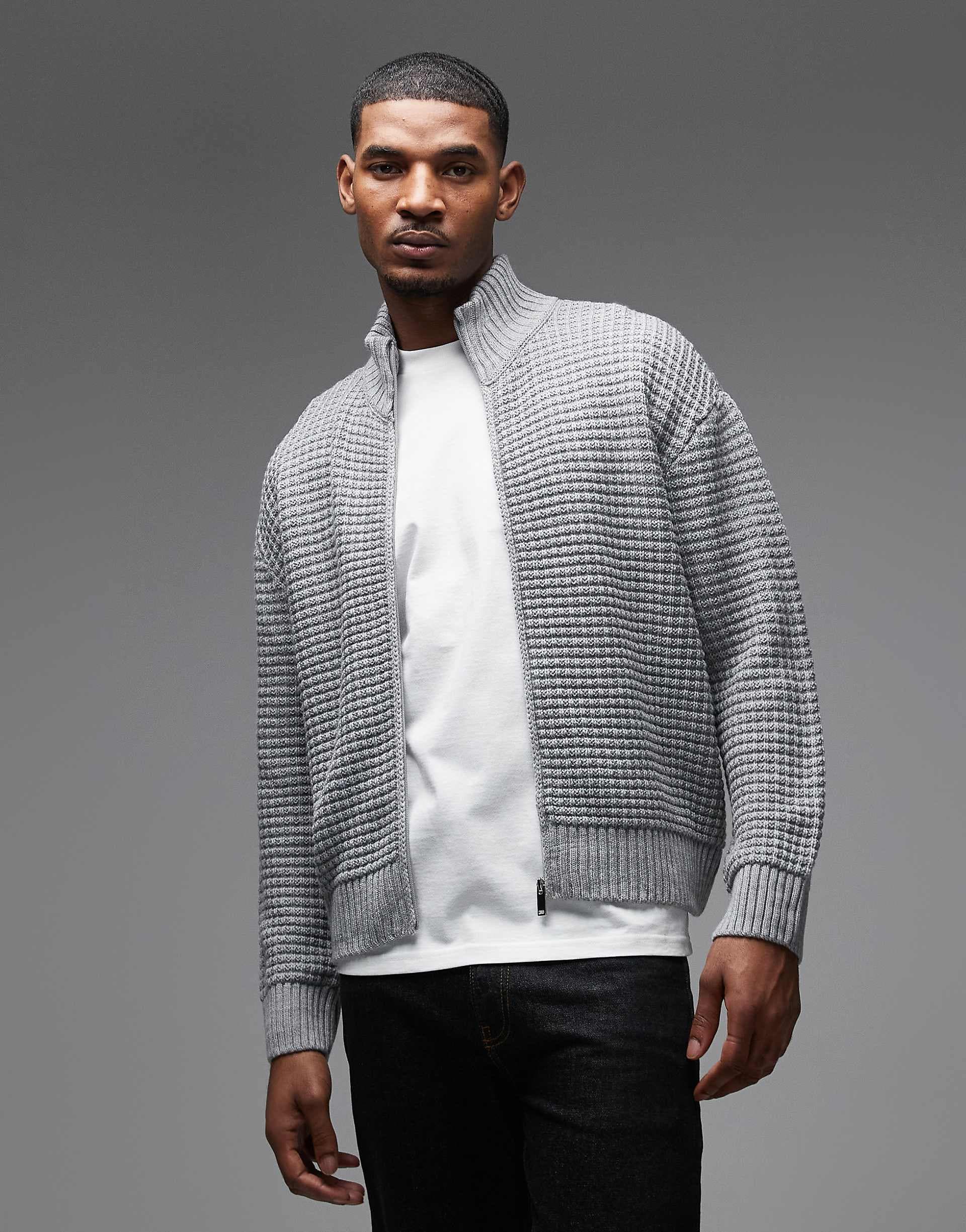 COLLUSION knit zip up sweater