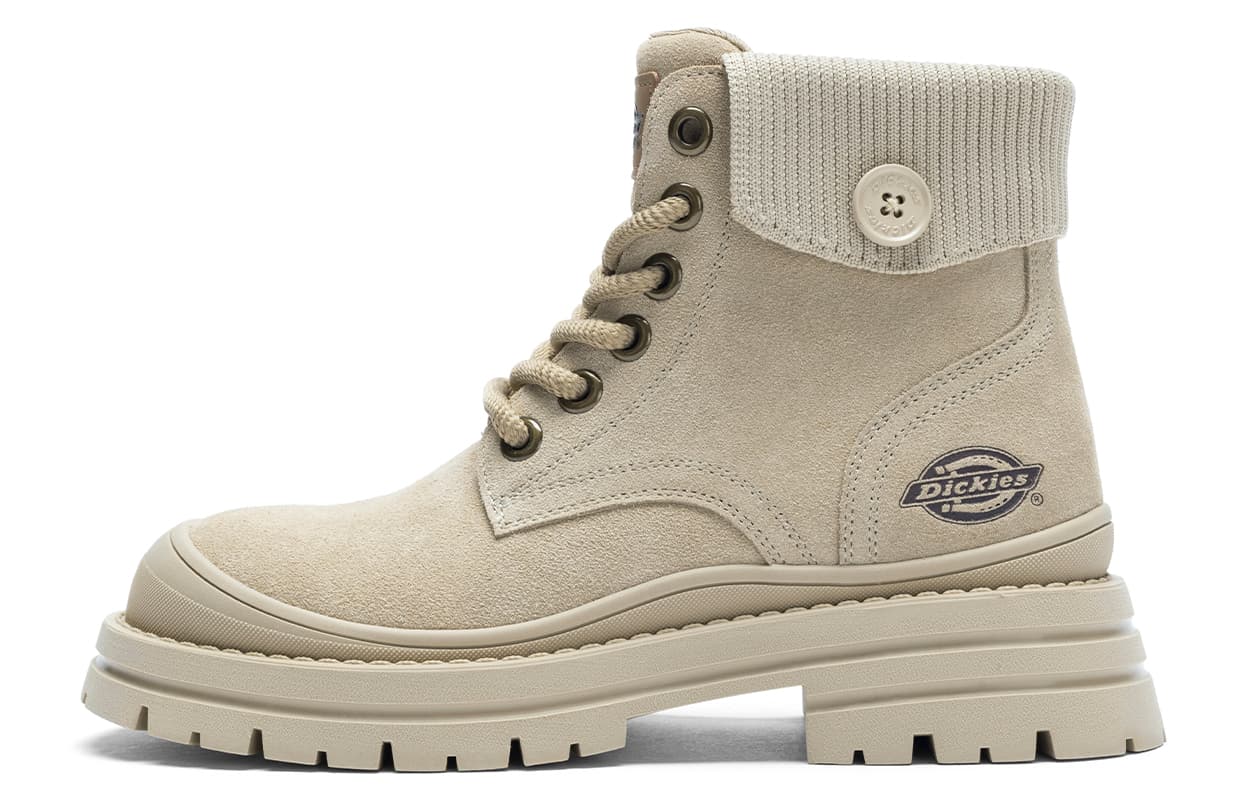 Dickies British Fashion Comfortable Versatile 11.5cm Martin Boots Women's Beige