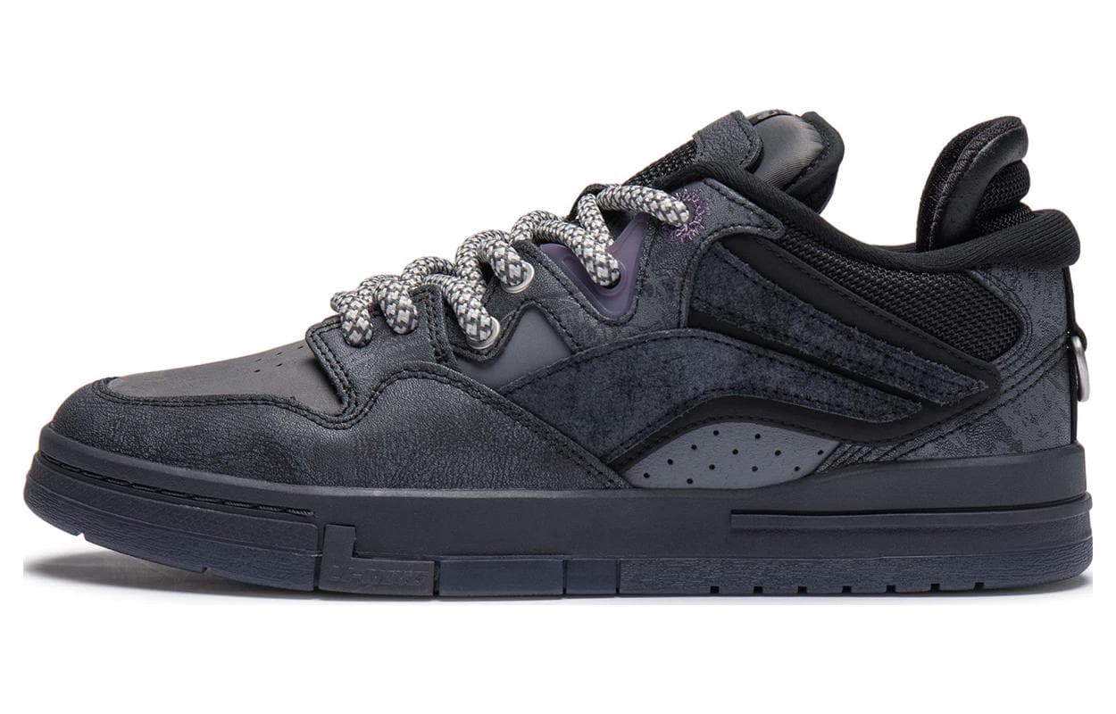 PLEASURES x LiNing Slip-Resistant Low-Top Skateboard Shoes Men's Black