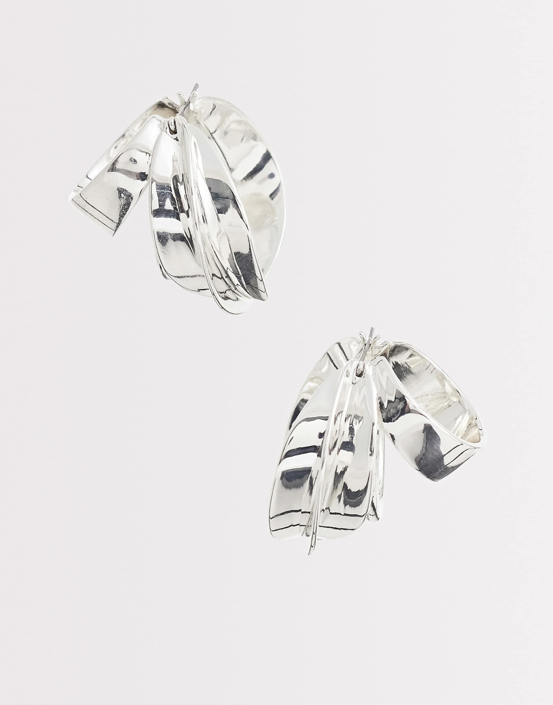 & Other Stories large swirl luxe hoop earrings in silver
