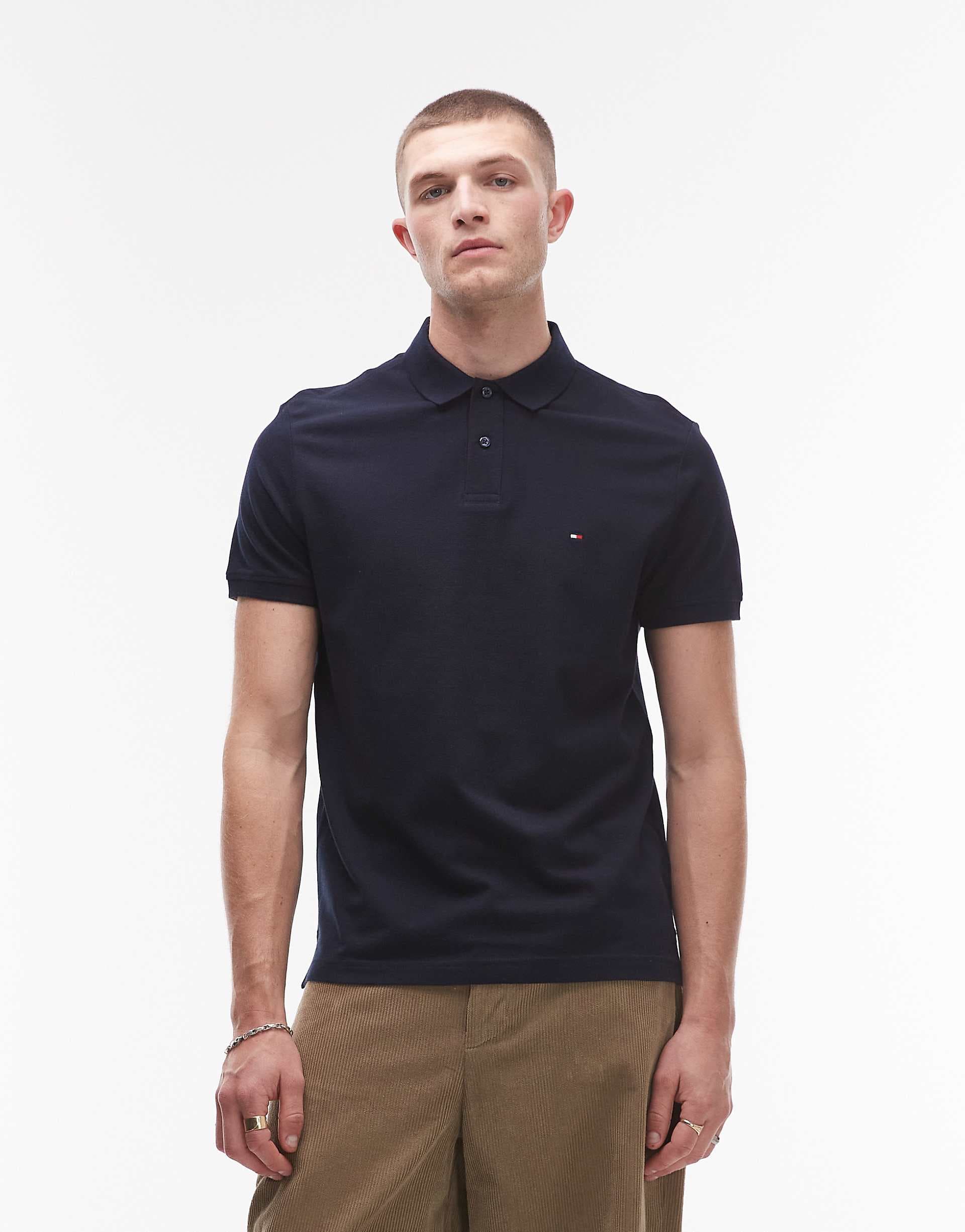 Tommy Hilfiger contrast collar polo shirt in navy