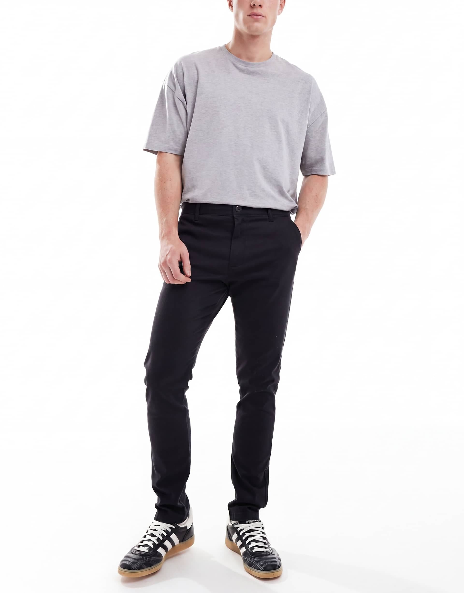 ASOS DESIGN skinny chinos in black