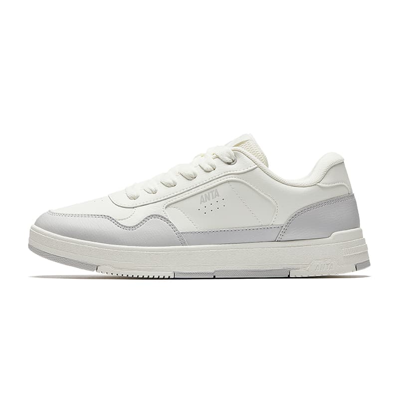 Anta Sports Casual Slip-Resistant Wear-Resistant Lightweight Low-Top Skate Shoes Men's White Gray