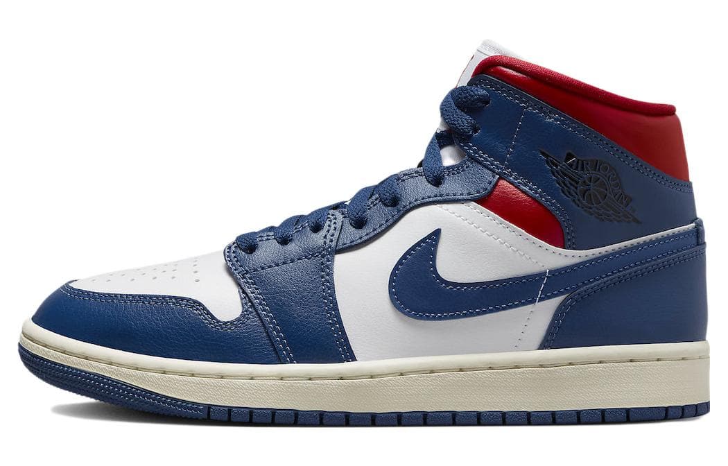 JORDAN 1 Mid French Blue Gym Red Women's