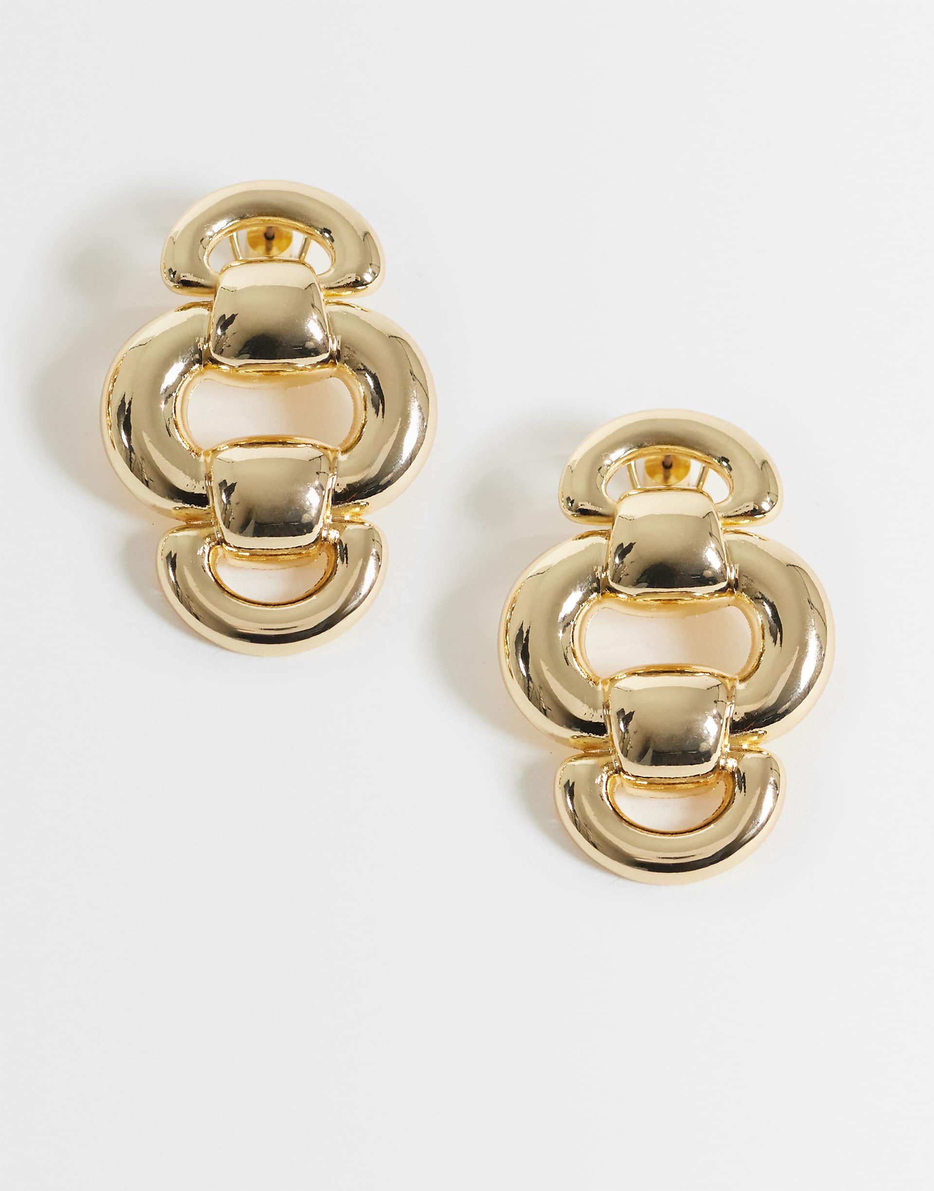 Mango layered drop earring in gold