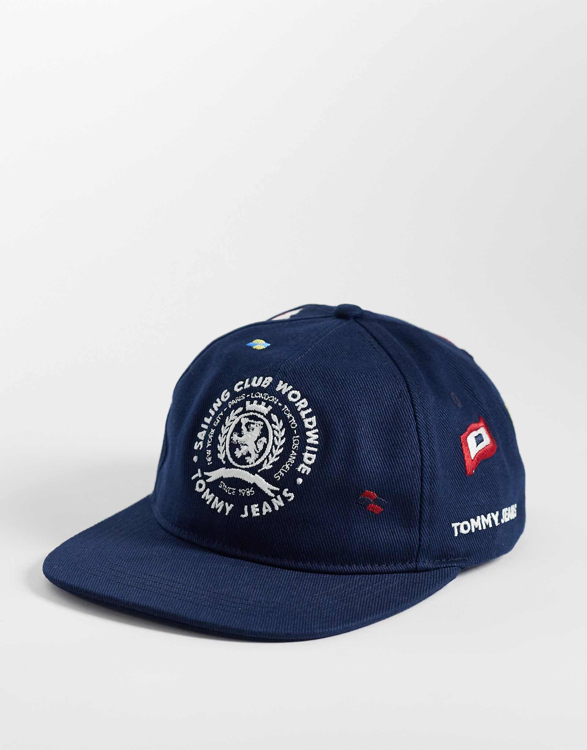 Tommy Jeans unisex nautical flag logo cap in navy
