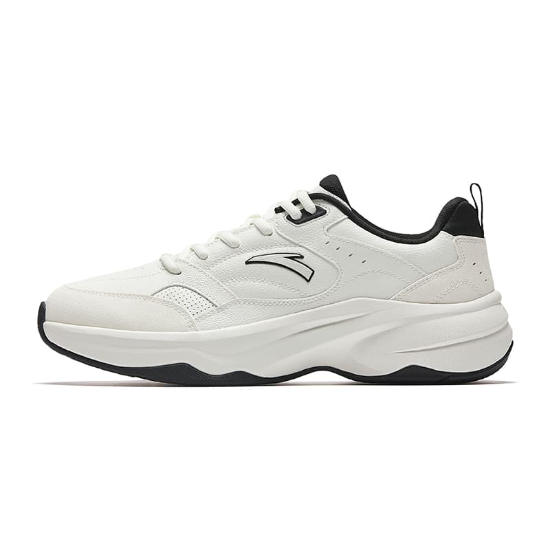 Anta ACE 2.0 Tennis Style Versatile Comfortable Breathable Commuter Sports Wear-Resistant Height-Increasing Slip-Resistant Lightweight Low-Top Casual Shoes Men's White Black