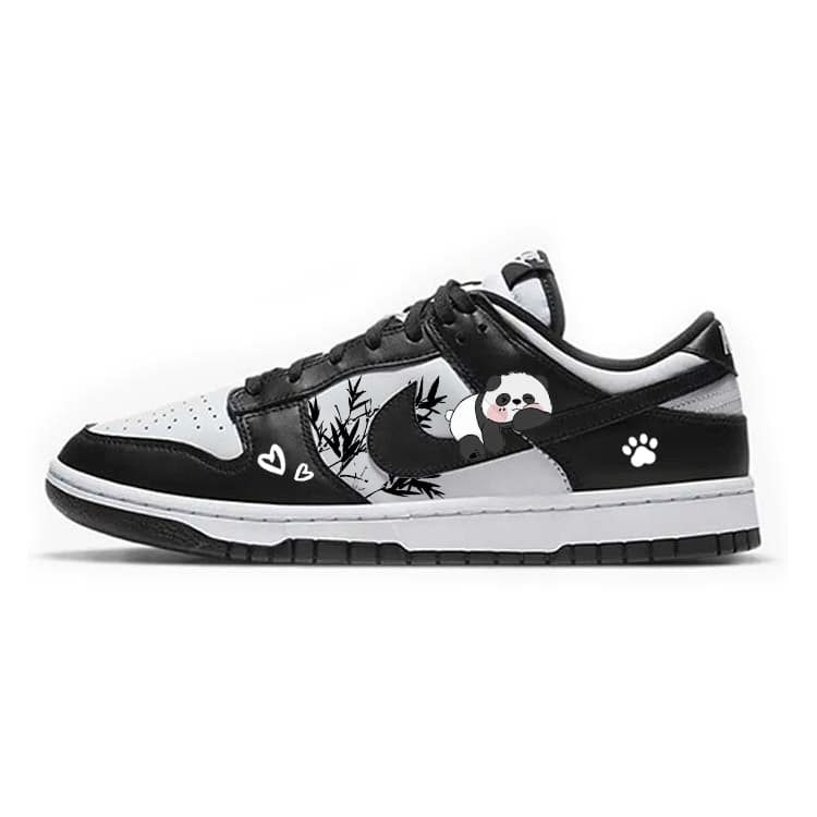 Nike Dunk Slip Resistant Cushioning Wear Resistant Breathable Low Top Skateboard Shoes GS Black White