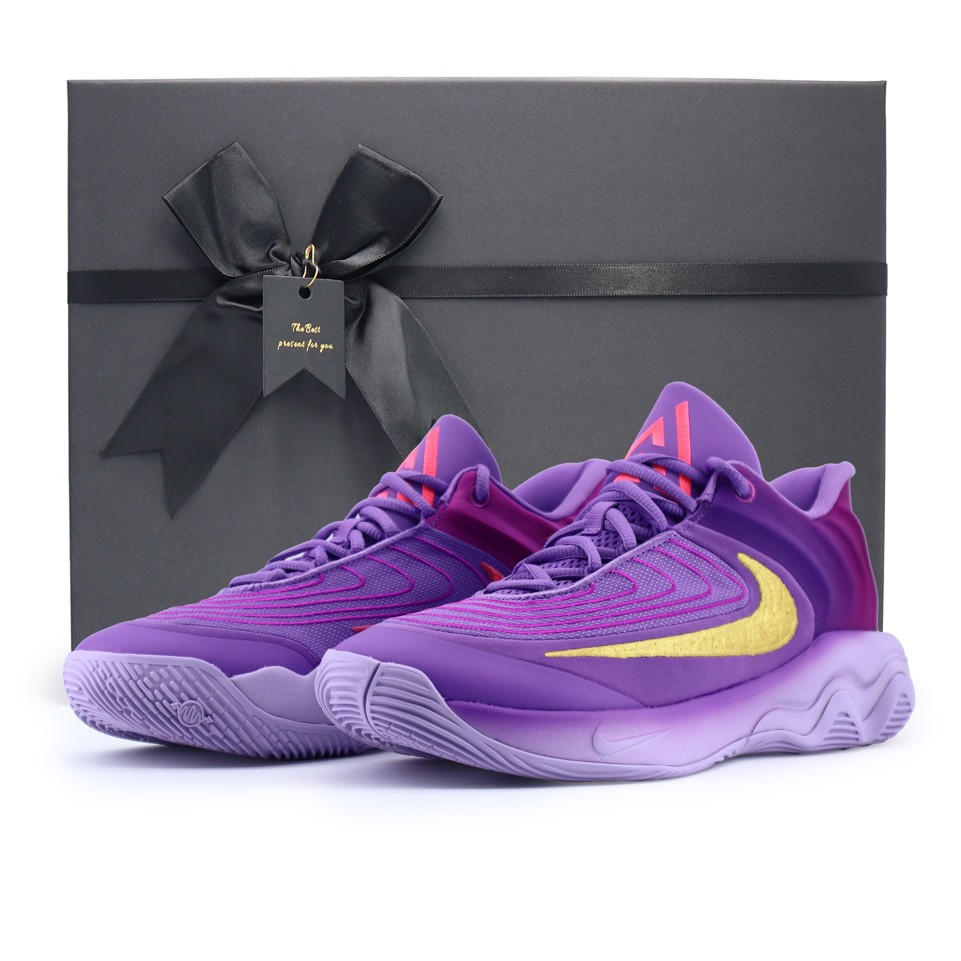 Nike Giannis Immortality Purple Gold Dynasty Anti-Slip Wear-Resistant Low-Top Basketball Shoes Men's Purple Gold