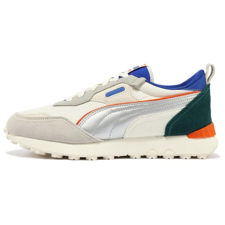 PUMA Rider FV Casual Shoes Unisex Low-Top Beige Silver/Green Blue