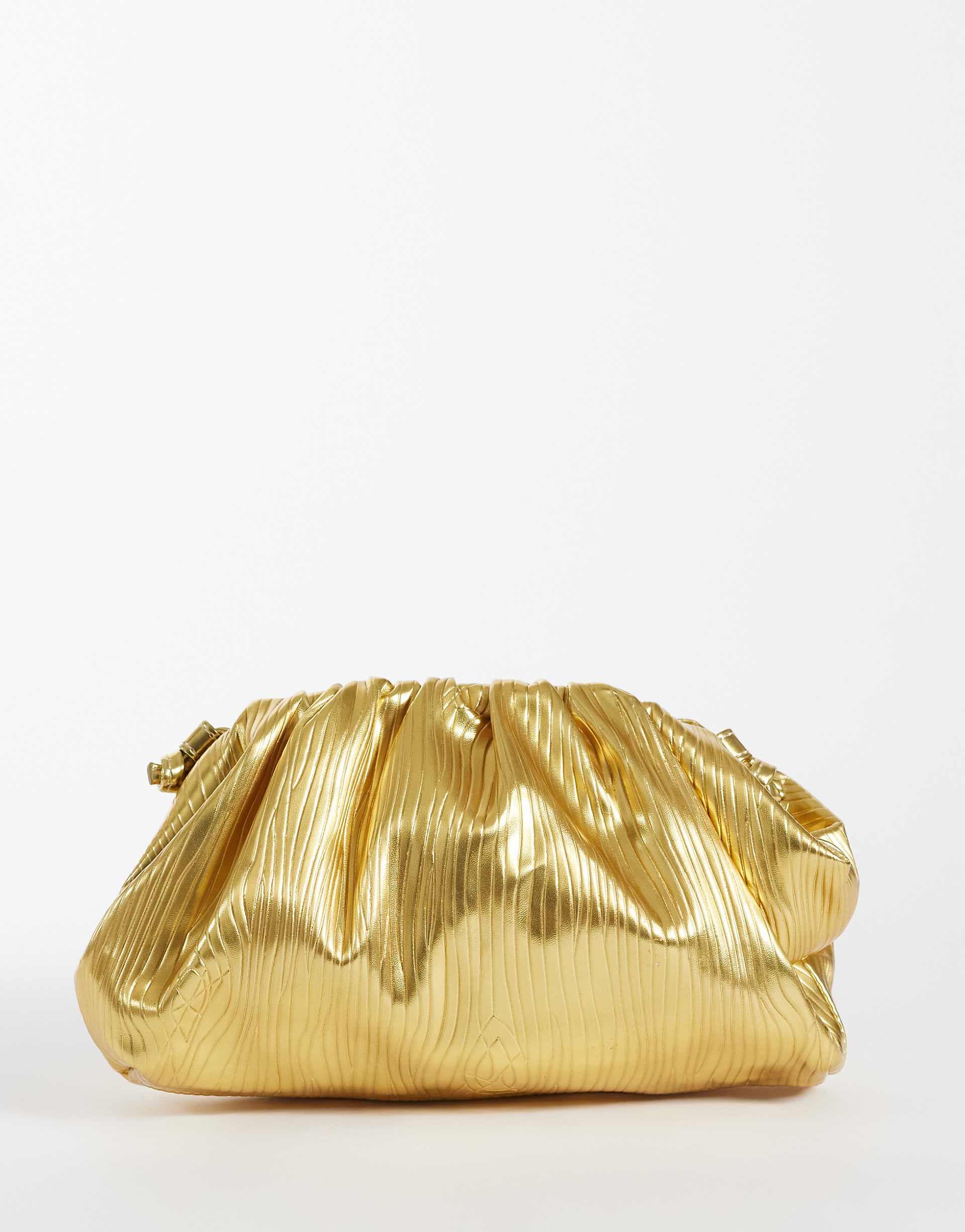 True Decadence mini pillow clutch purse in gold