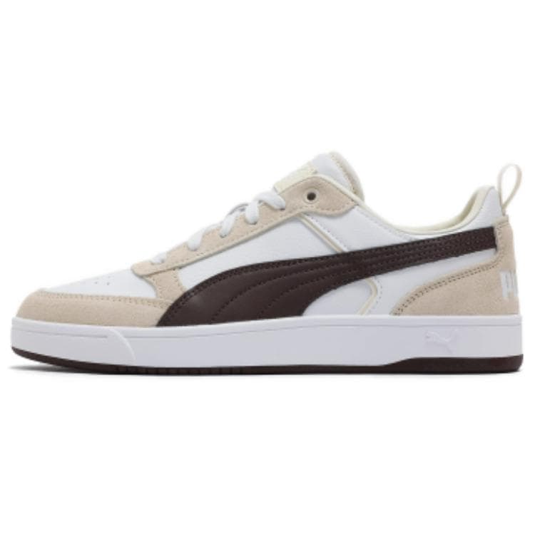 PUMA DRIBBLE Anti-Slip Wear-Resistant Low-Top Skateboard Shoes Unisex White Brown