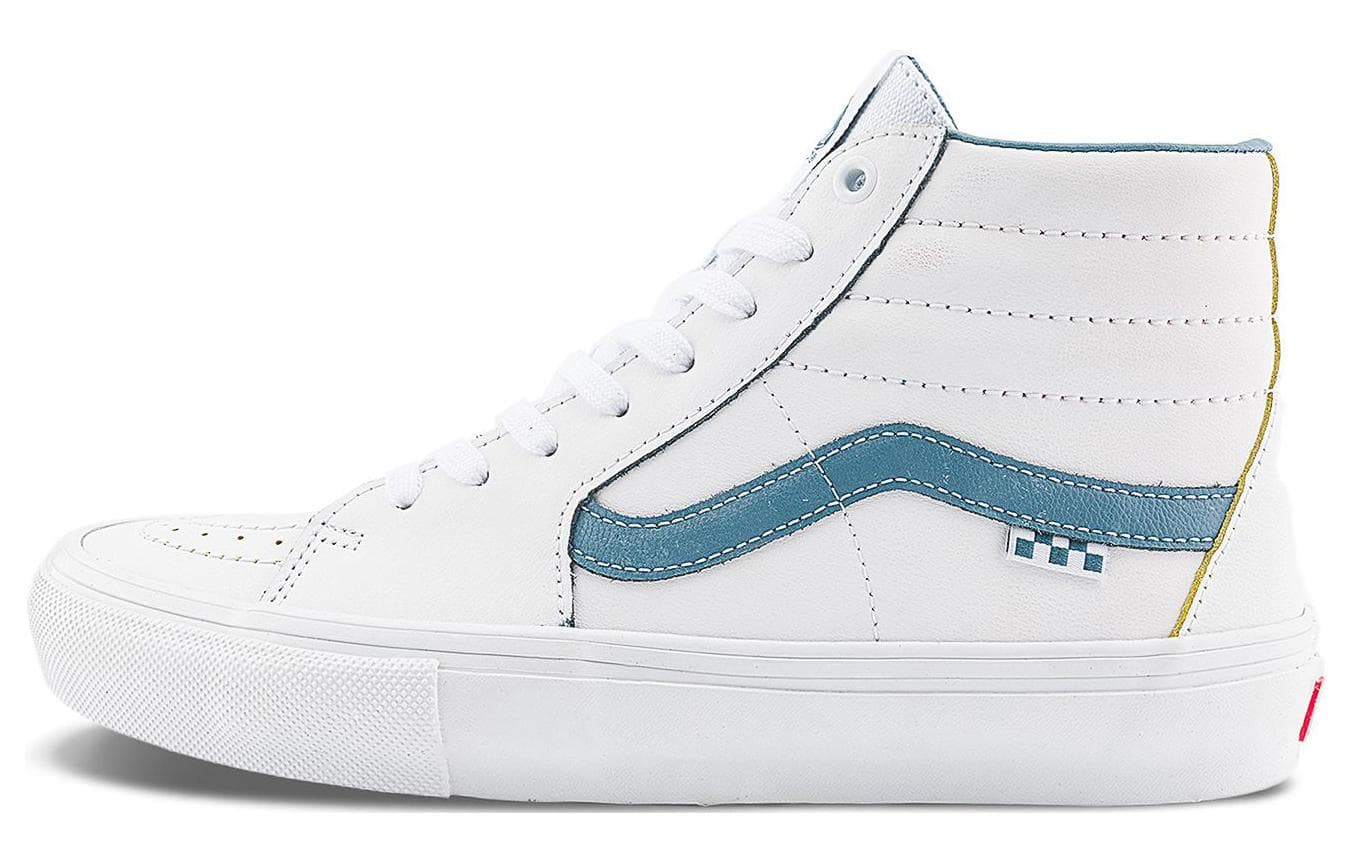 Vans SK8 Sport Slip-Resistant Wear-Resistant High-Top Skate Shoes Unisex White-Blue
