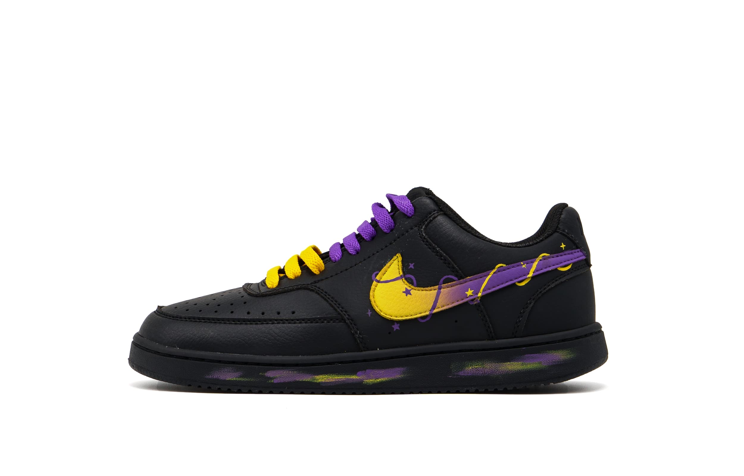 Custom Sneakers Nike Court Vision Personality Trendy Fashion Comfortable Minimalist Wear-Resistant Low-Top Skate Shoes Unisex Yellow Purple Black