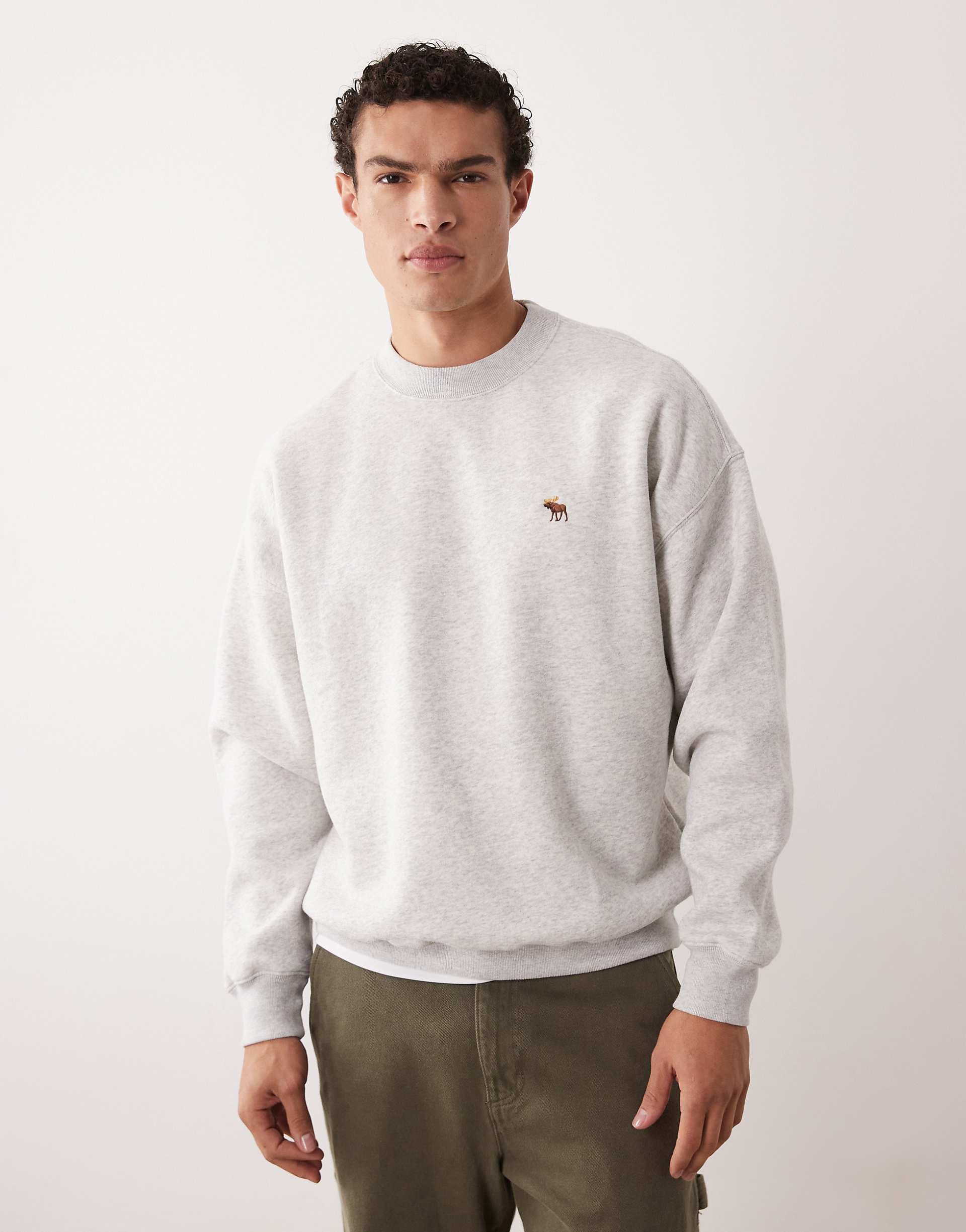 Abercrombie & Fitch icon logo sweatshirt in gray heather
