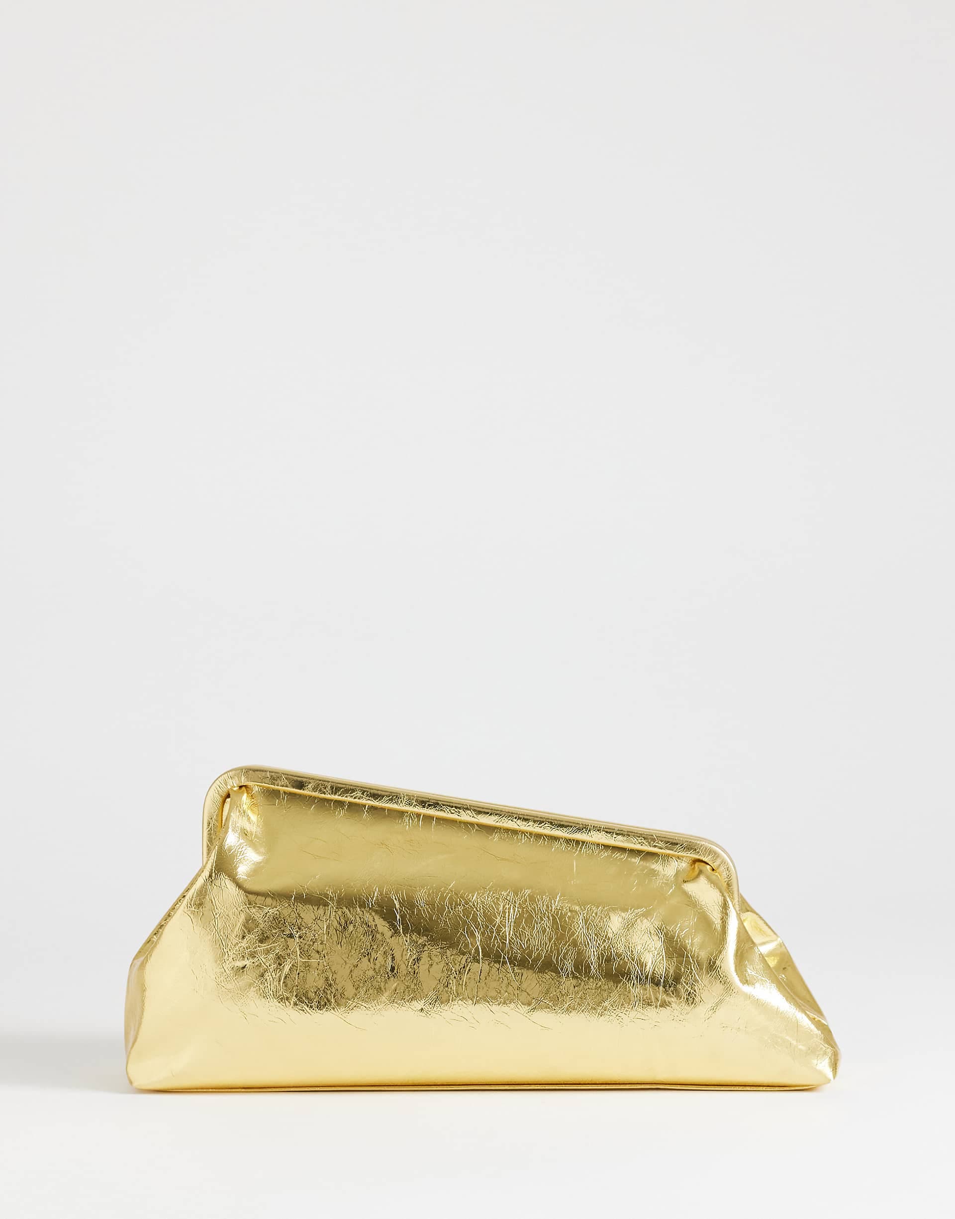 Topshop Anna medium angular clutch purse in gold