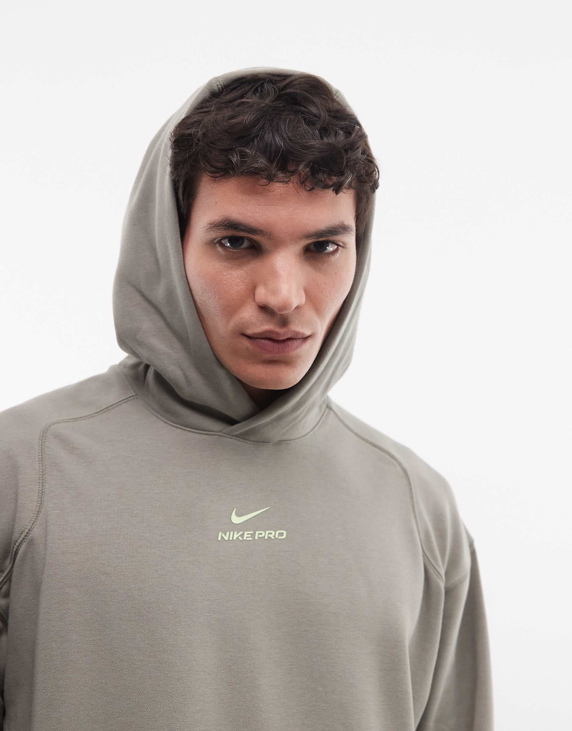 Nike Pro Training Dri-FIT hoodie in gray