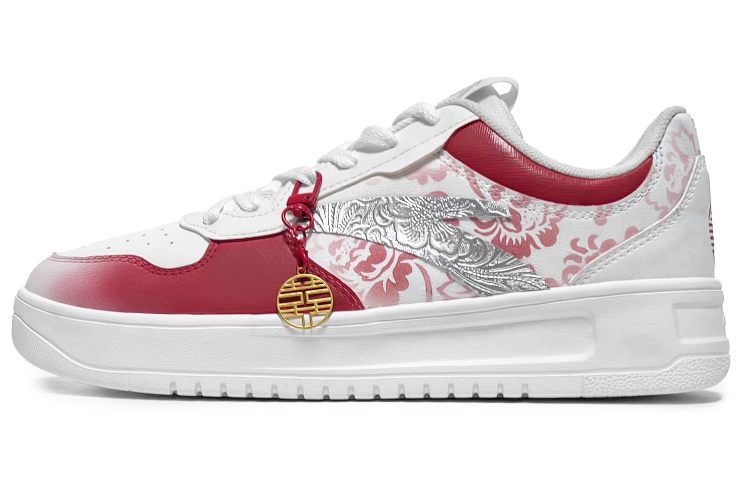 Custom Sneakers: Anta 'Qīngsōng' Neo-Chinese Retro 'Double Happiness' Slip-Resistant Low-Top Sneakers Women's Red