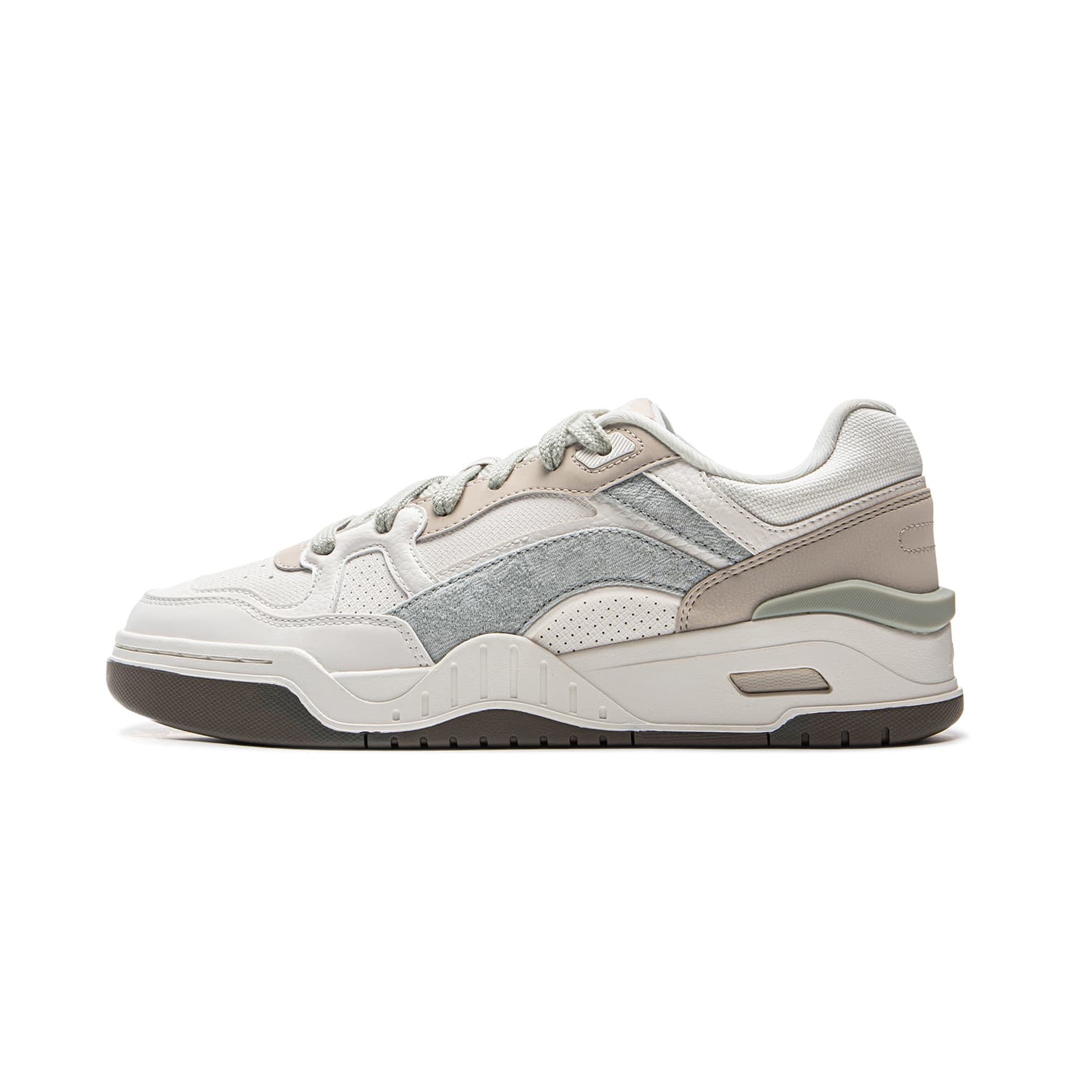 LiNing Moon White 2.0 Slip-Resistant Cushioning Breathable Low-Top Skateboard Shoes Men's White Brown