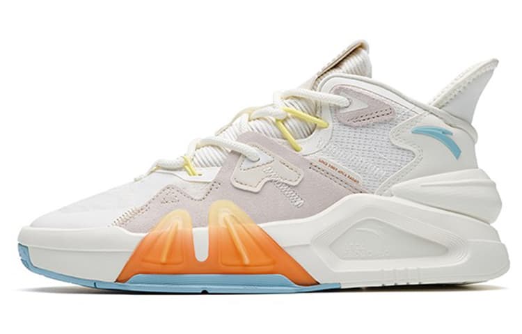 Anta Bastard 4.0 Slip-Resistant Cushioning Low-Top Skateboard Shoes Women's White Orange
