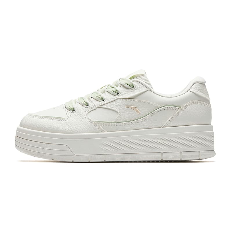 Anta Light Breeze Simple Versatile Slip-Resistant Wear-Resistant Low-Top Skate Shoes Women's White