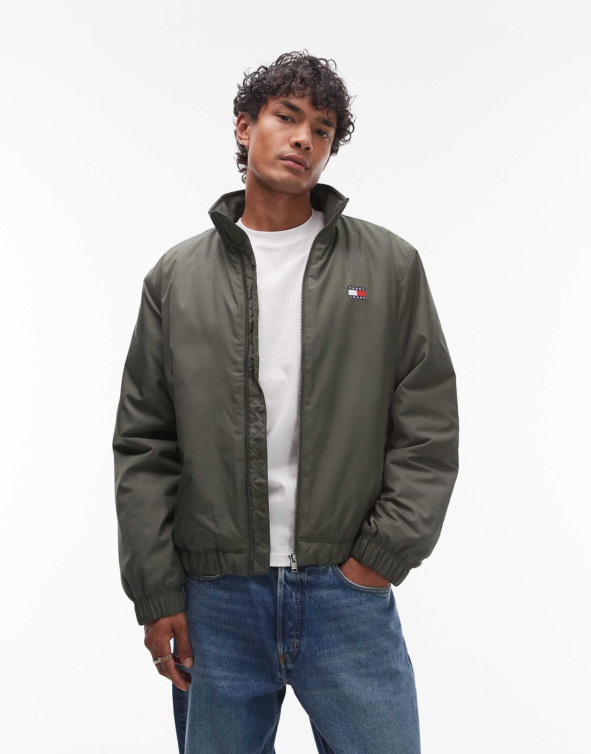 Tommy Jeans essential padded jacket in dark green
