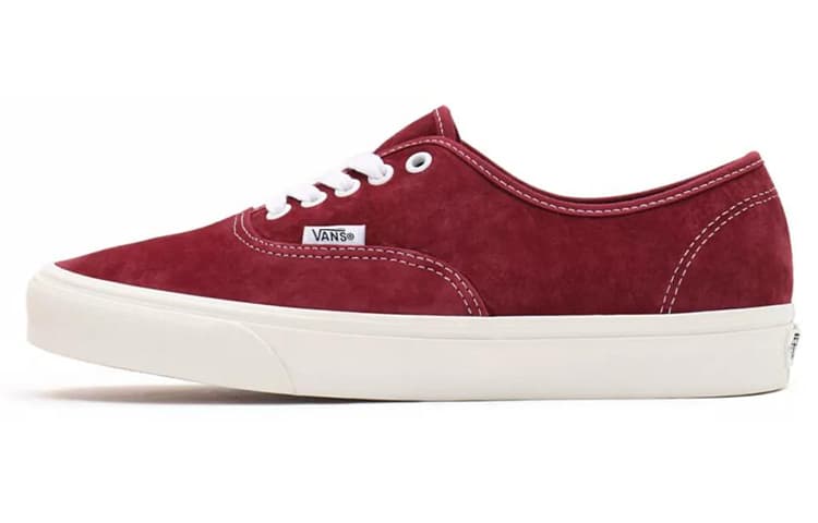 Vans Authentic Wear Resistant Non Slip Minimalistic Casual Skate Shoes Deep Red
