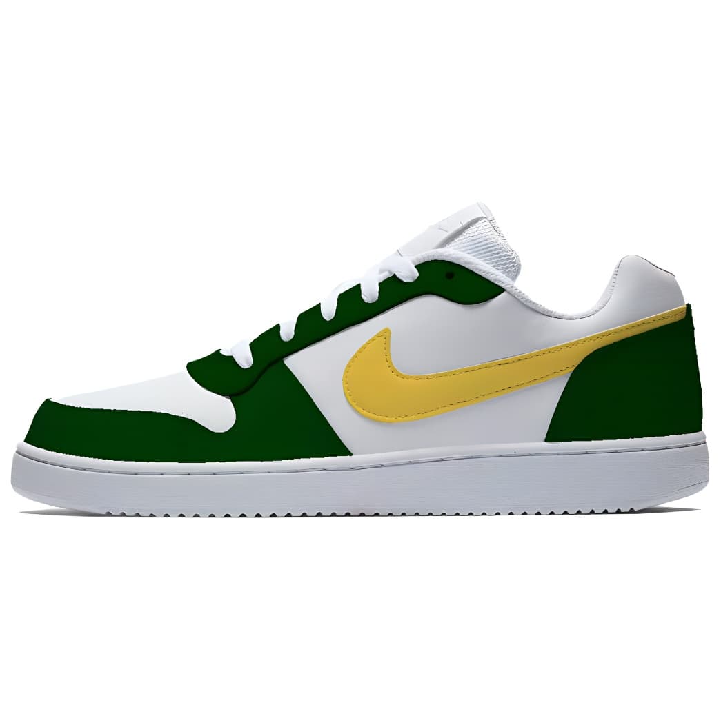 Custom Nike EBERNON 'Lime Soda' Low-Top Sneakers Men's White Black Yellow