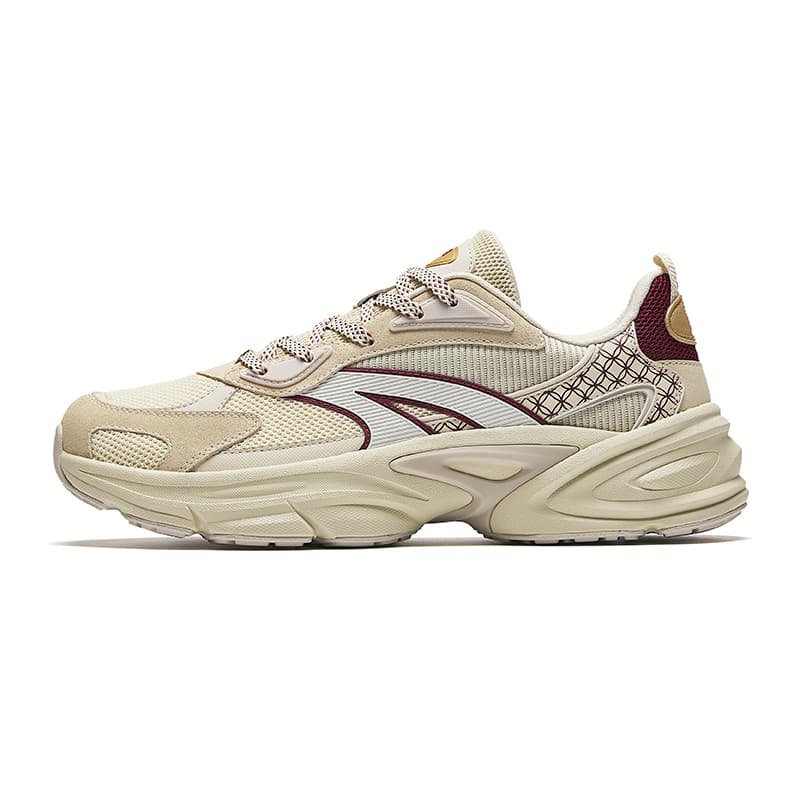 Anta Good Things Happen AT801 Comfort Fashion Slip-Resistant Low-Top Casual Shoes Men's Beige Red