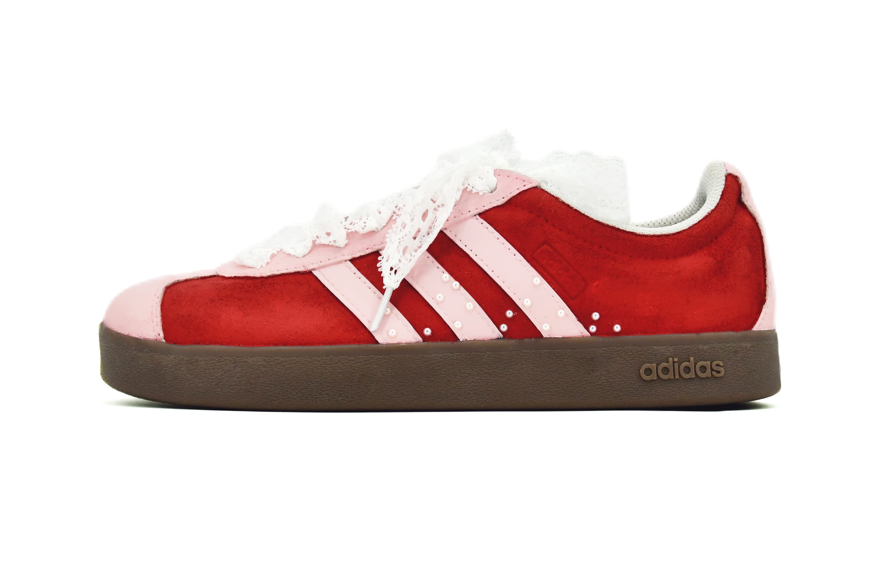 Adidas Neo VL Court 2.0 Anti-Slip Wear-Resistant Low-Top Skateboard Shoes Unisex Red