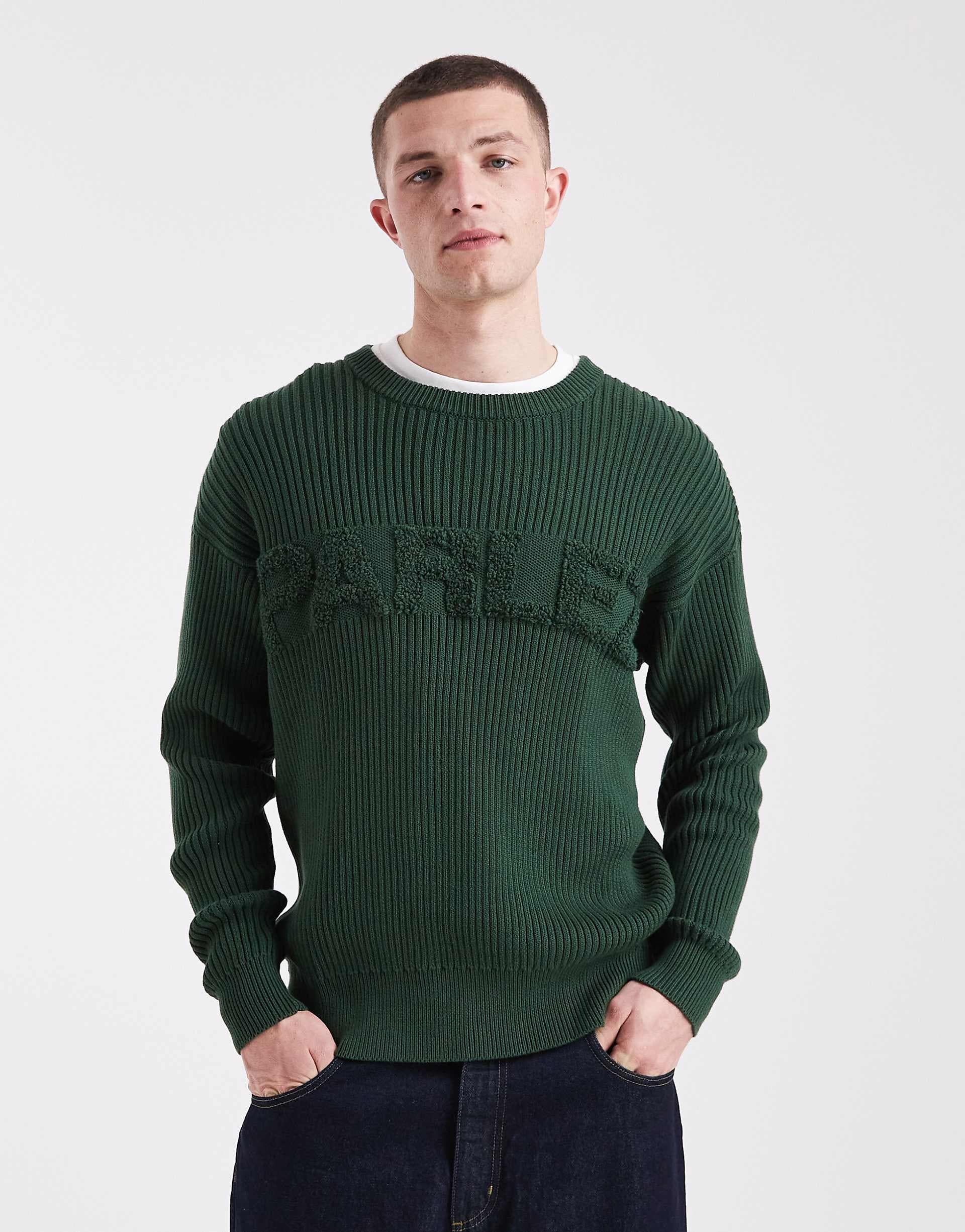 Parlez logo knit sweater in dark green