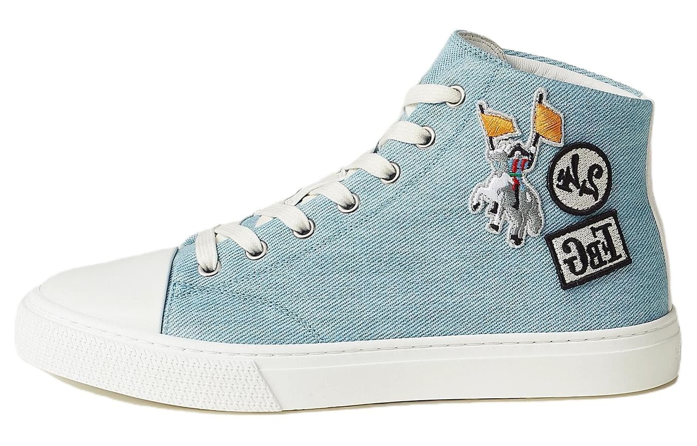 HERMES Illico High-Top Skateboard Shoes Women's Light Blue