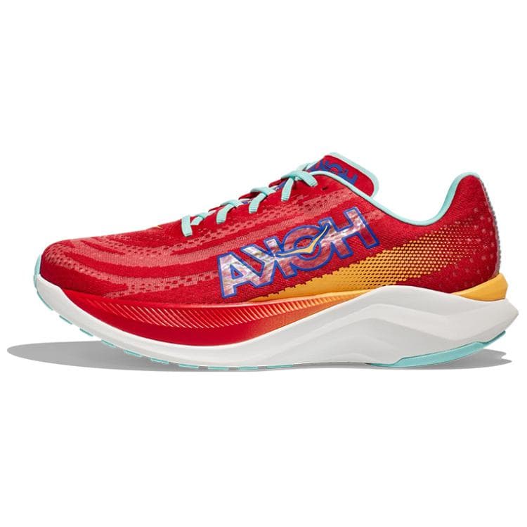 HOKA ONE ONE Mach X Cushioning Breathable Low-Top Running Shoes Men's Bright Red