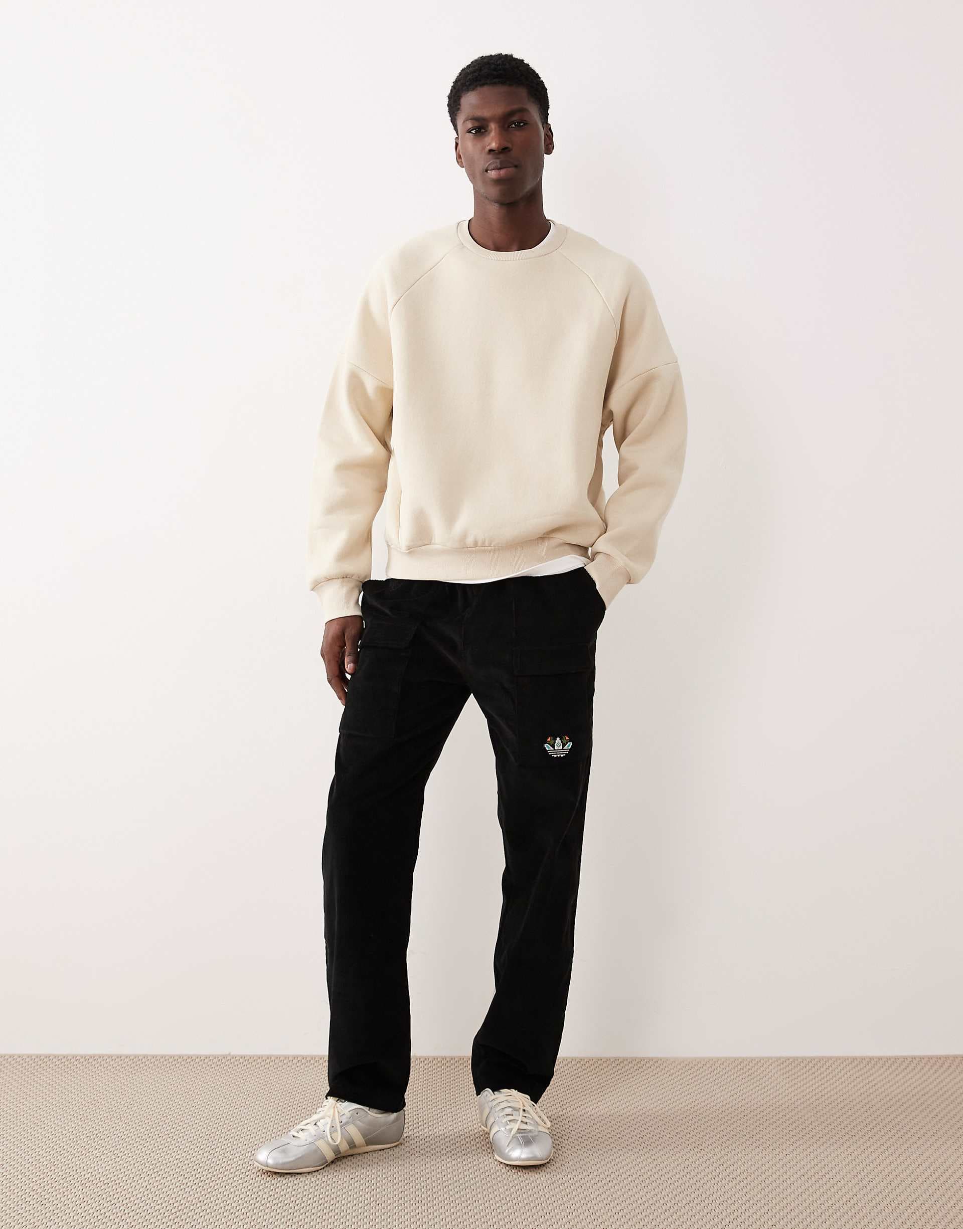 adidas Originals Trefoil graphic sweatpants in black