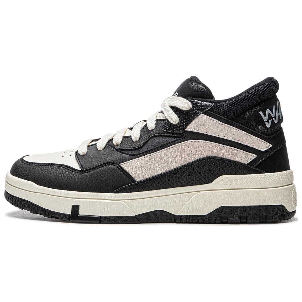 LiNing Only Us MID FLEECE Warm Slip-Resistant Mid-Top Skateboard Shoes Men's Black Beige