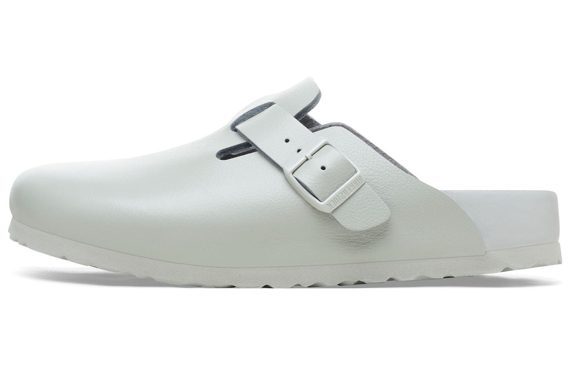 Birkenstock Leather Comfortable Round Toe Versatile Soft Sole Buckle Closed-Toe Sandals Unisex Mineral Gray Regular Fit