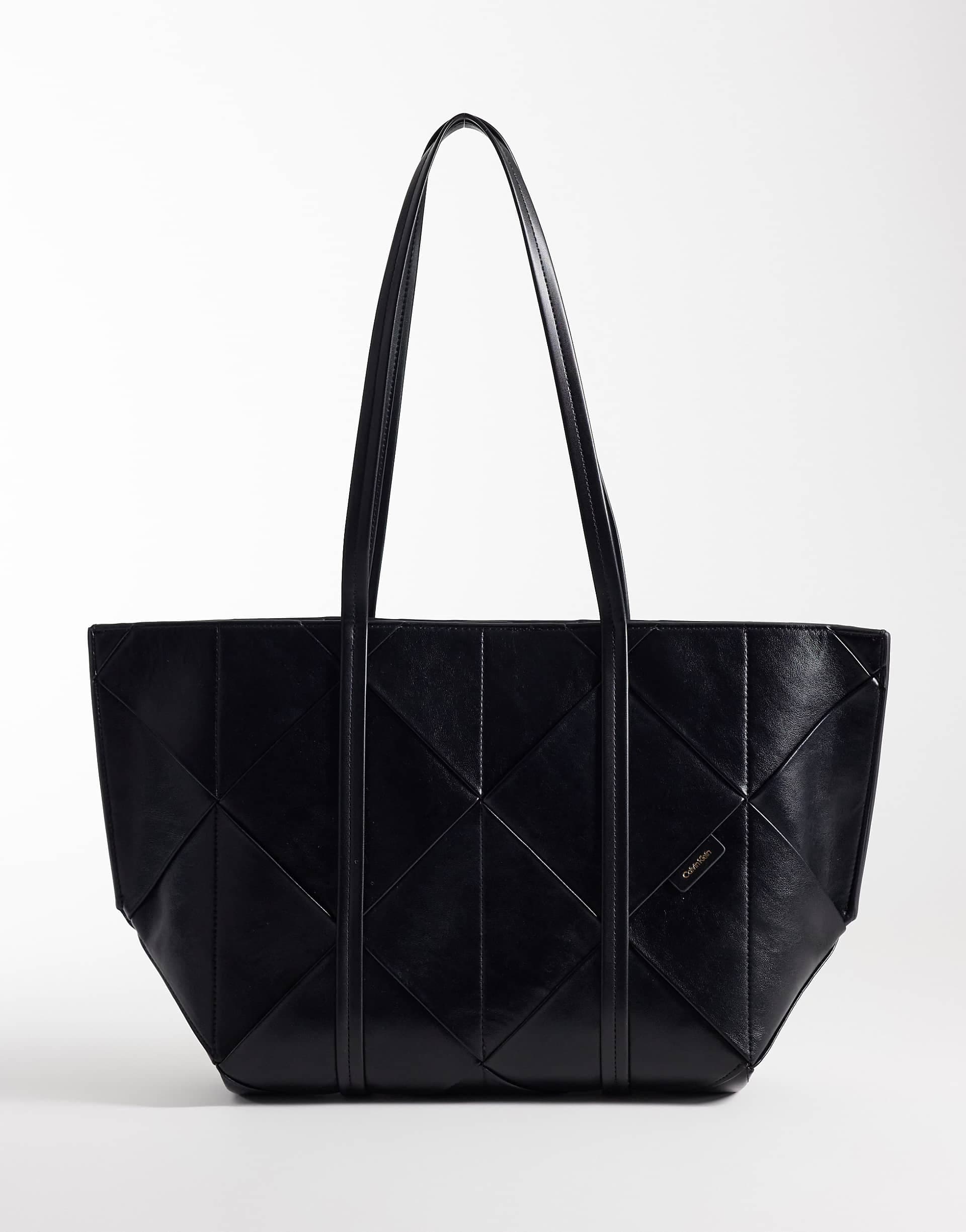 Calvin Klein woven carryall bag in black