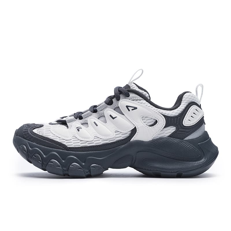 FILA TRUFFLE 2.0 Mushroom Shoes 2nd Generation Summer Lightweight Retro Running Shoes Fashion Versatile Simple Comfortable Sport Breathable Lightweight Low-Top Casual Lifestyle Shoes Women's White Black Gray
