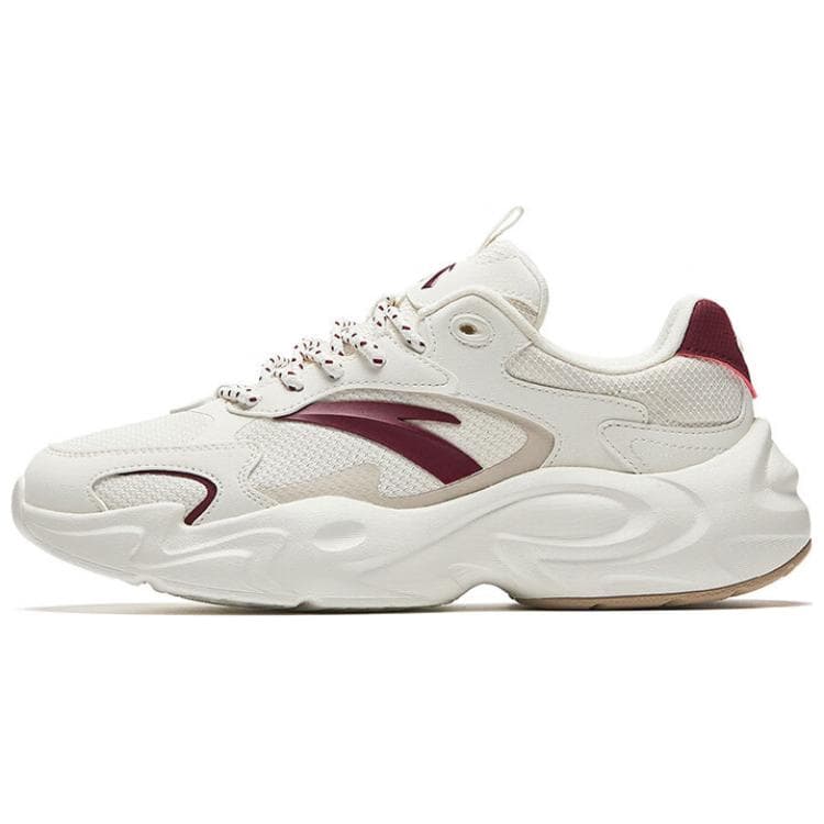 Anta Xing Feng Retro Versatile Trendy Cushioning Slip-Resistant Wear-Resistant Low-Top Casual Shoes Women's White Red