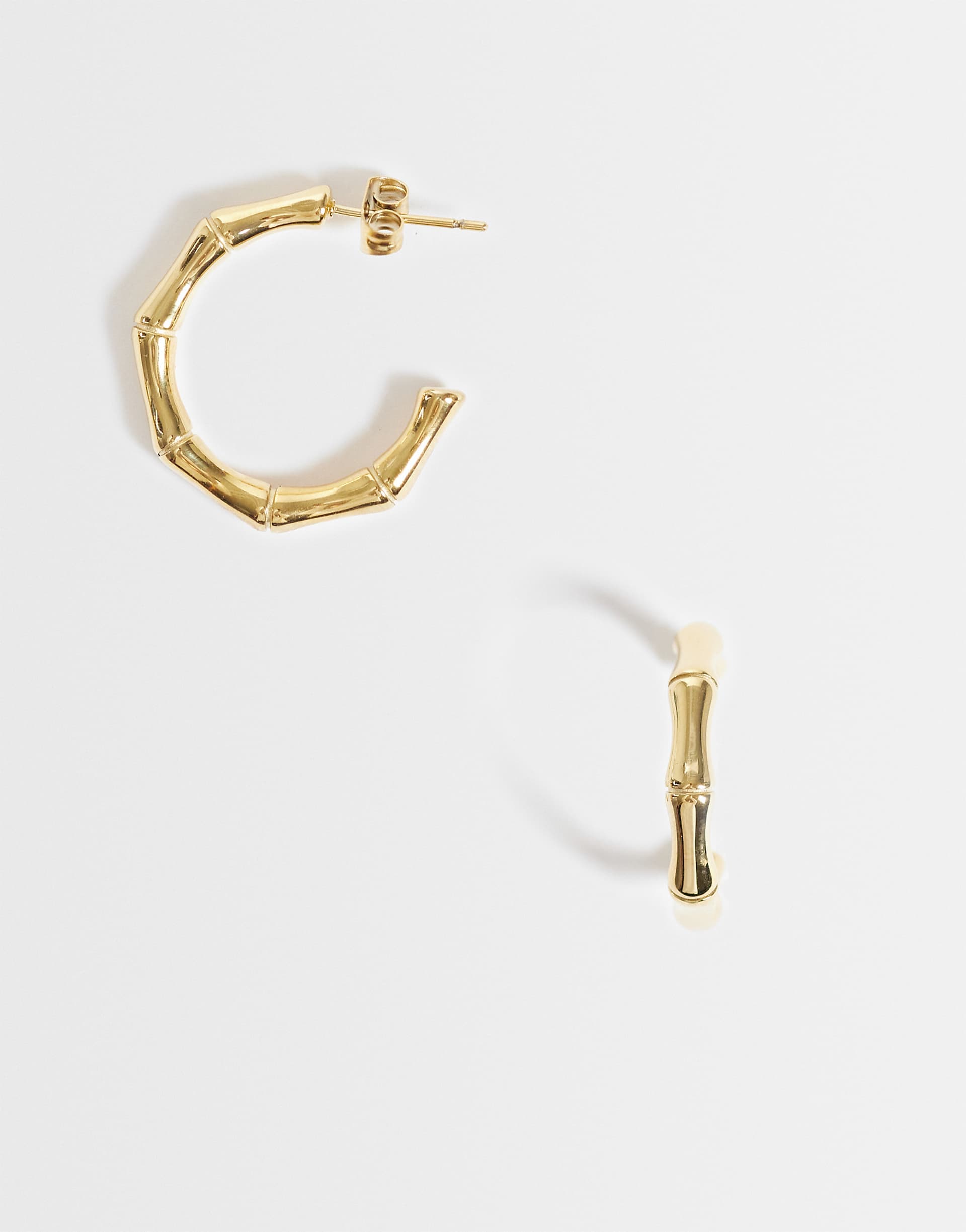 Abbott Lyon bamboo hoop earrings in 18kt gold plated