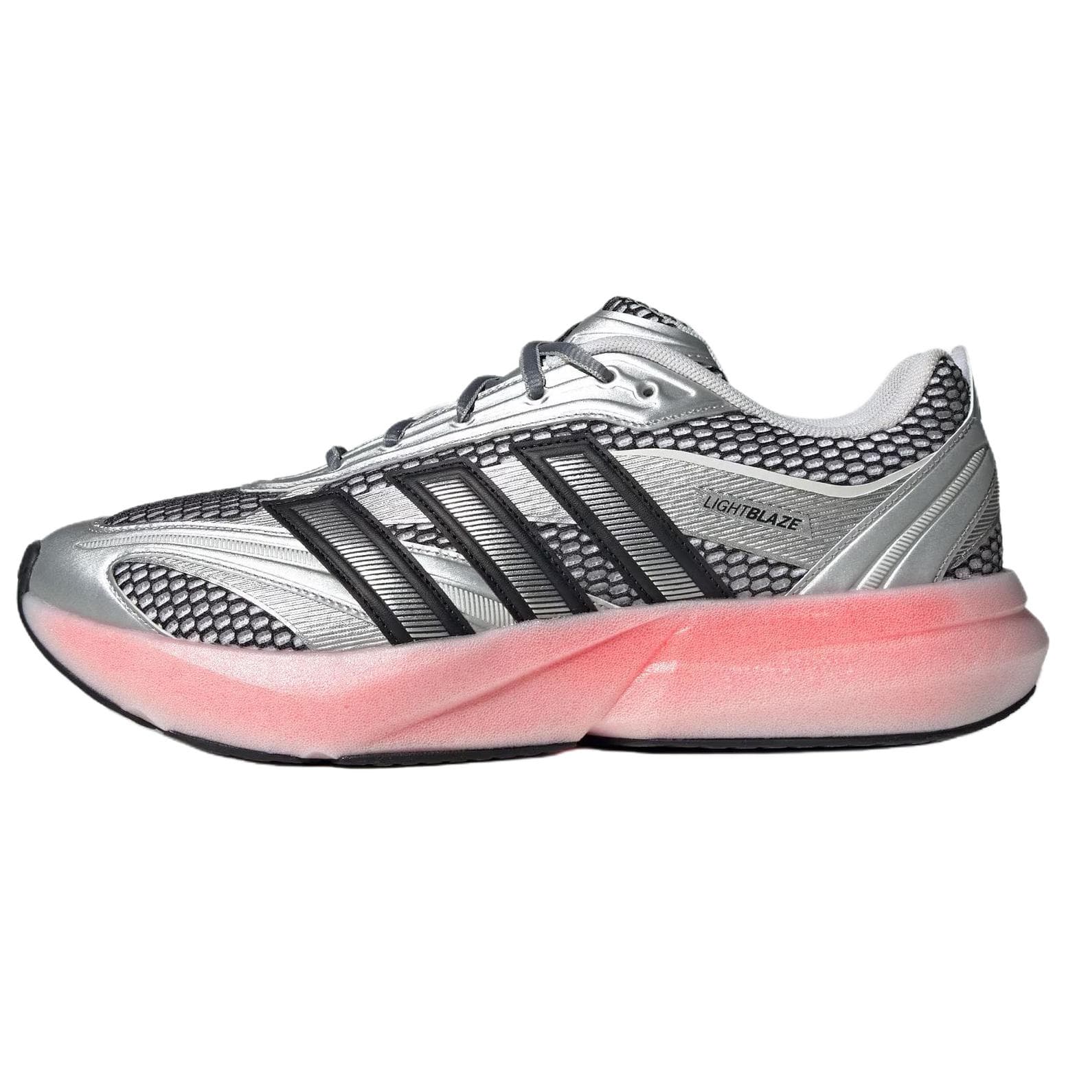 Adidas LIGHTBLAZE Anti Slip Wear Resistant Low Top Casual Running Shoes Men's Silver Pink