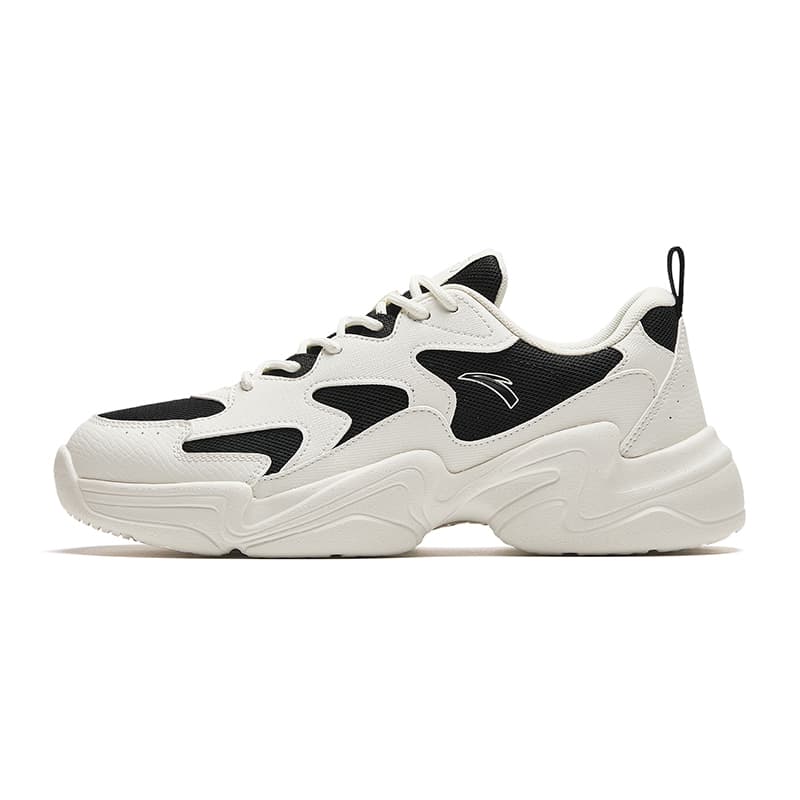 Anta Life Collection Wear-Resistant Low-Top Casual Shoes Men's Black White